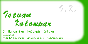 istvan kolompar business card